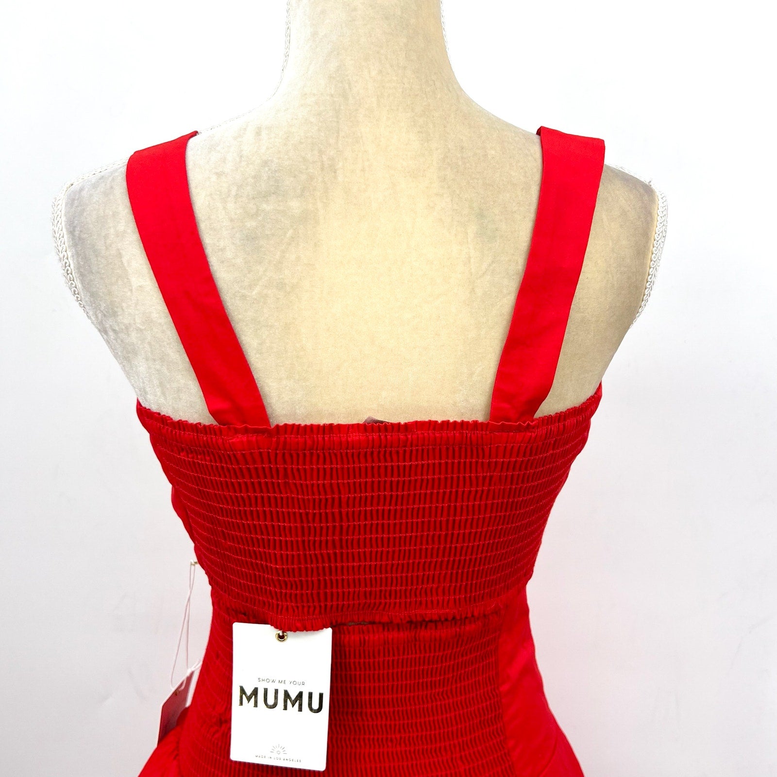 SHOW ME YOUR MUMU Kaden Crop Top & Katrina Swing Skirt Set Large Red NWT