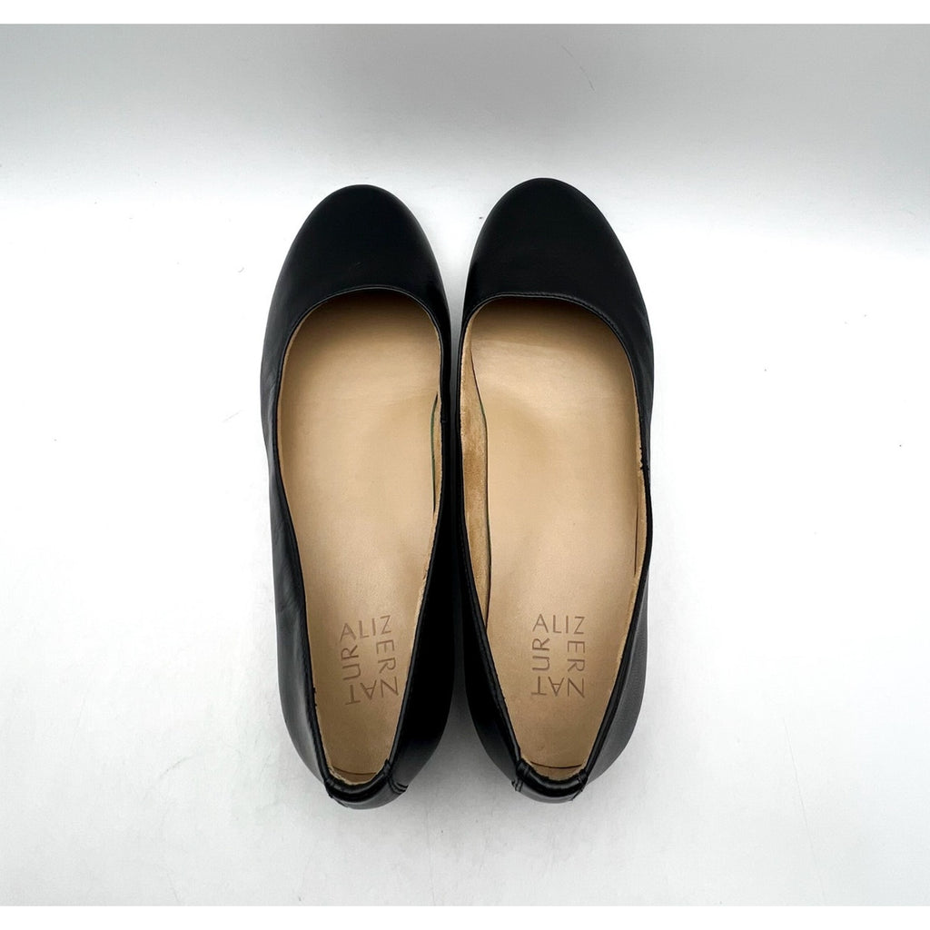 Naturalizer Womens Maxwell Ballet Flats US 7.5 Extra Wide WW Black Leather NIB