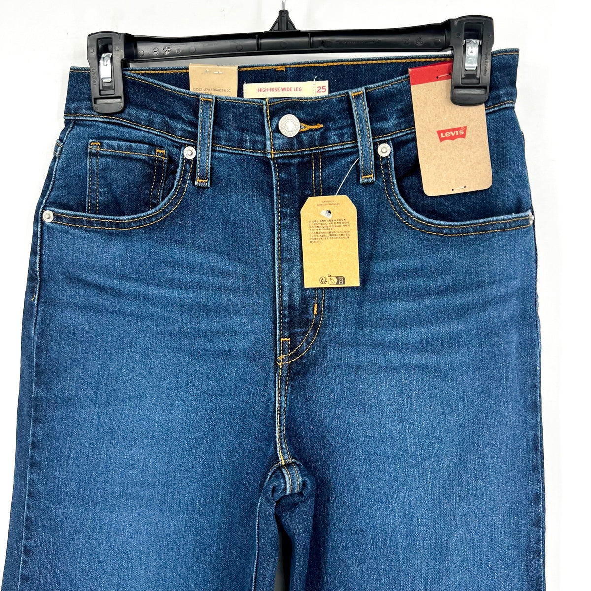 Levi's Womens High Rise Wide Leg Jeans 25x27 US 0 Blue Denim 72970-0017 NWT