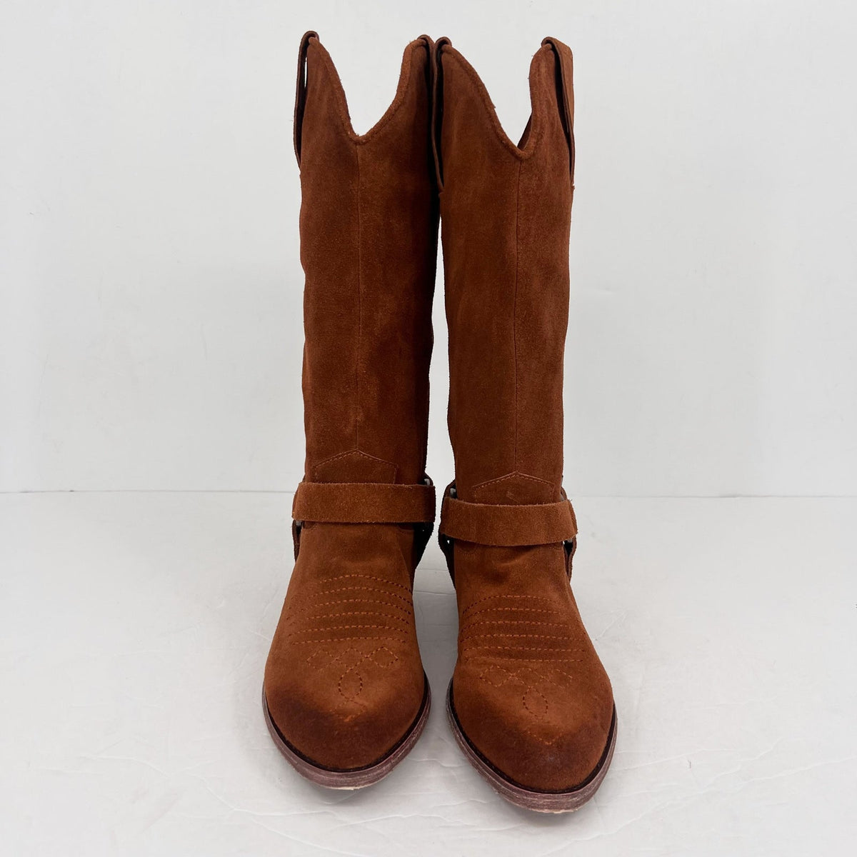 Vintage Foundry Co. Womens Peyton Western Boots Size 7 EU 37 Brown Suede NWOB