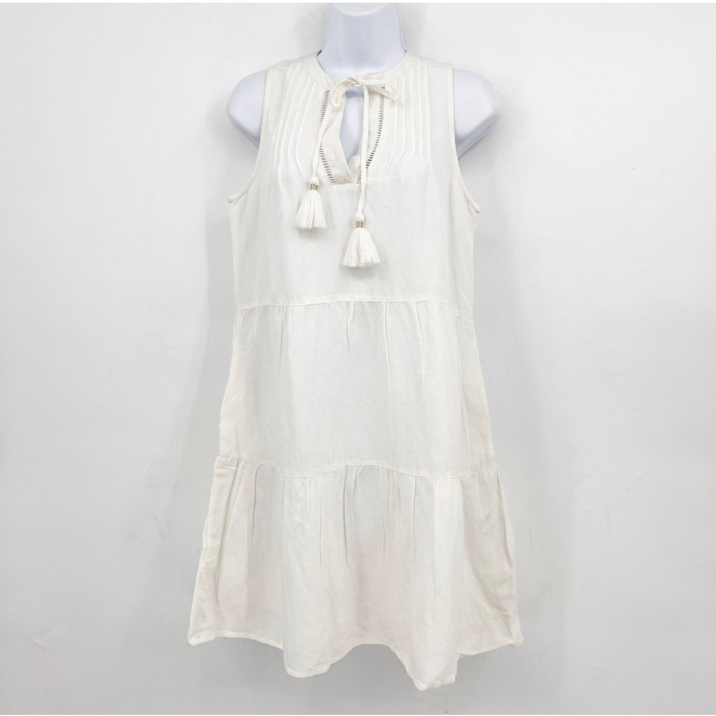TOMMY BAHAMA Women's St Lucia Sleeveless Tier Dress Small White Cover Up NWT