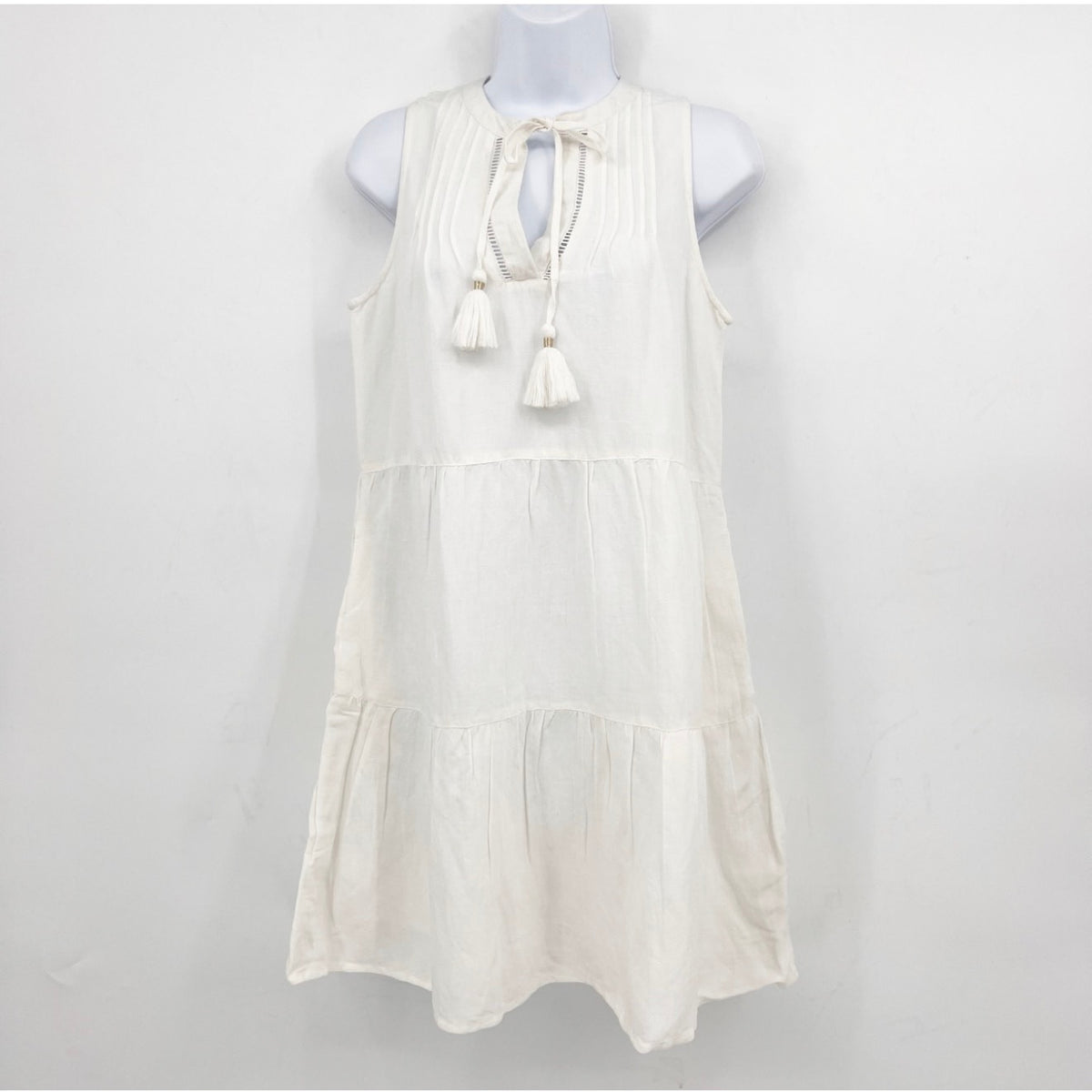 TOMMY BAHAMA Women's St Lucia Sleeveless Tier Dress Small White Cover Up NWT