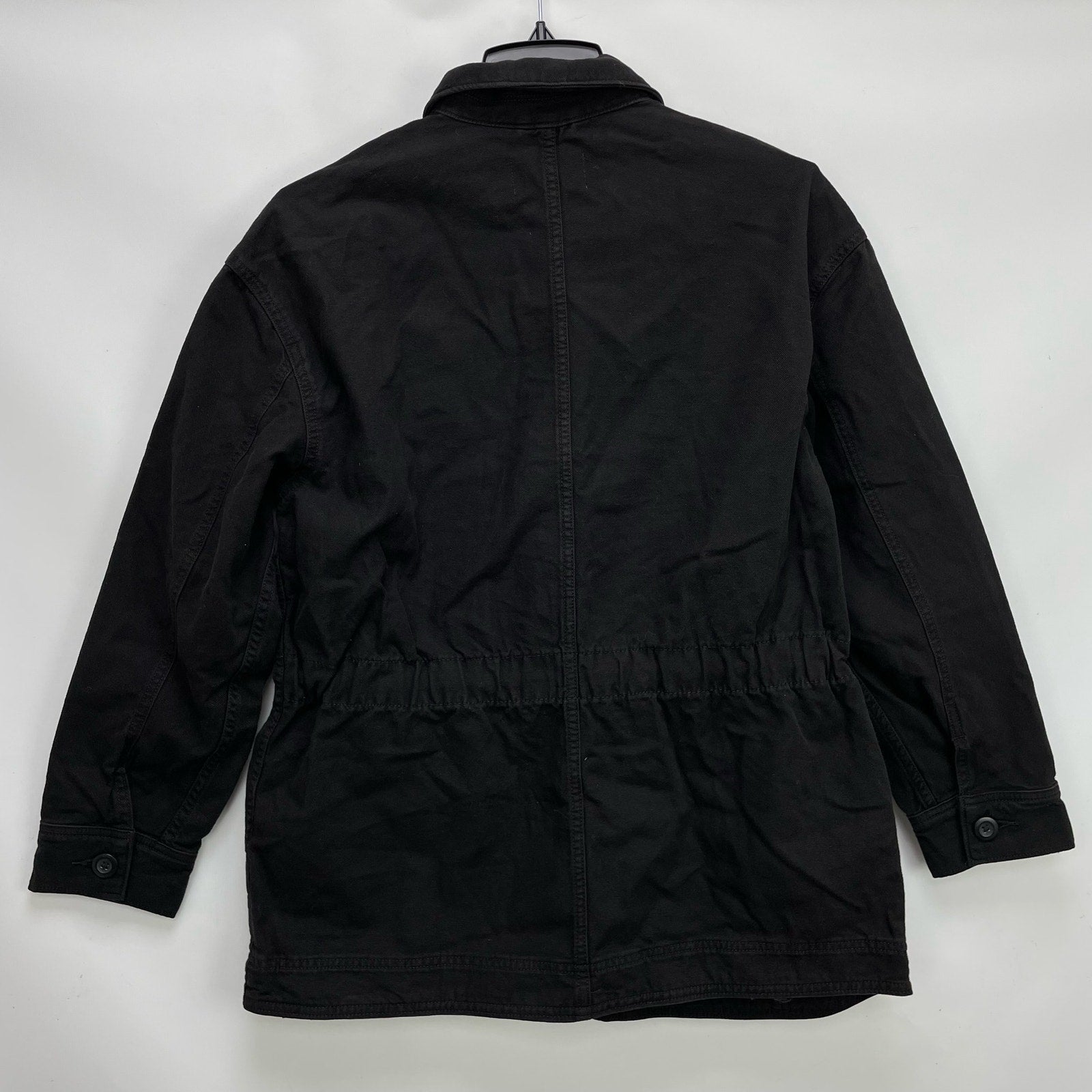 Everlane Womens The Cinchable Chore Jacket Small Black Cotton Canvas NWT
