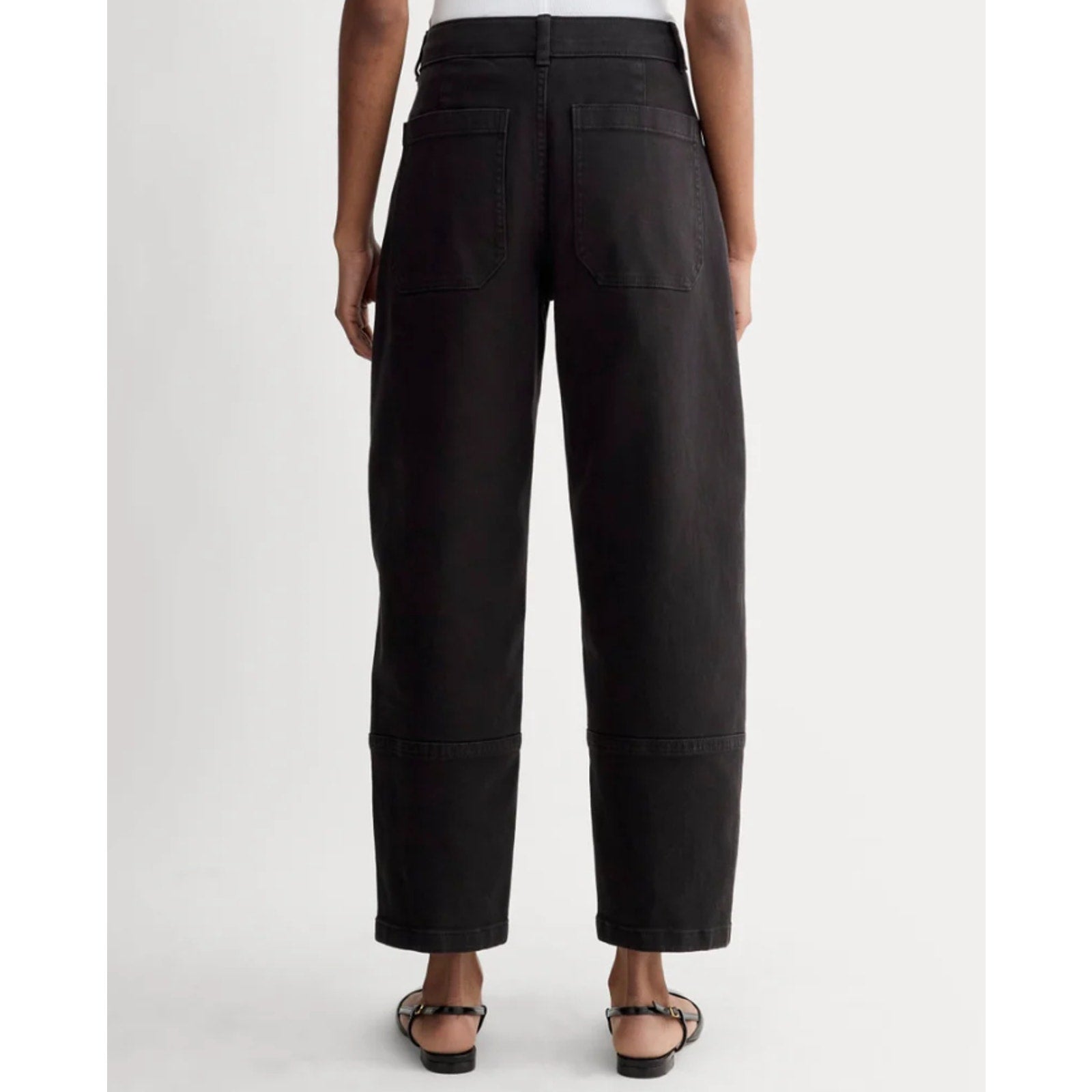 EVERLANE Women's The Utility Barrel Pants Size 12 TALL Black Cotton Twill NWT