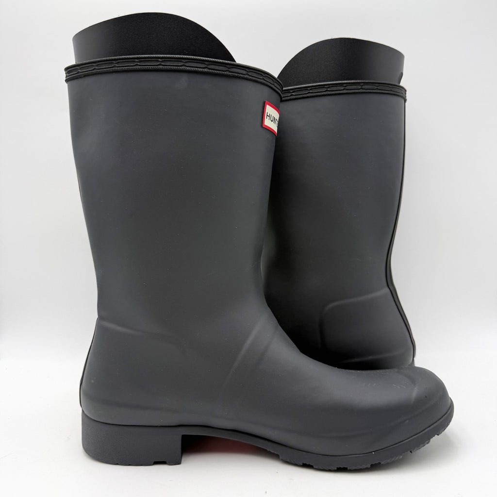 Hunter Womens Original Tour Short Mid Rain Boot Size 10 Black Waterproof NWOB