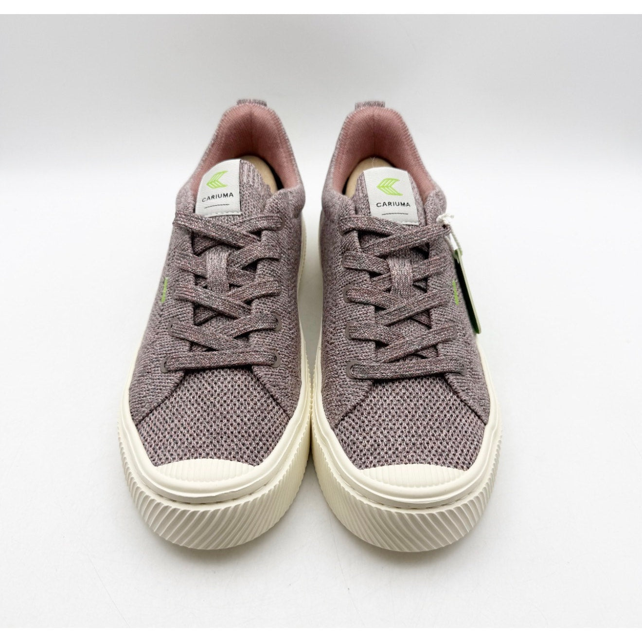 Cariuma Womens IBI Low Sneakers Size 7 Stone Blush Pink Bamboo Knit Casual NIB