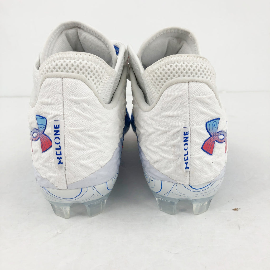 Under Armour Mens Spotlight Clone 4 MC TX Football Cleat Size 12 White Blue NWOB