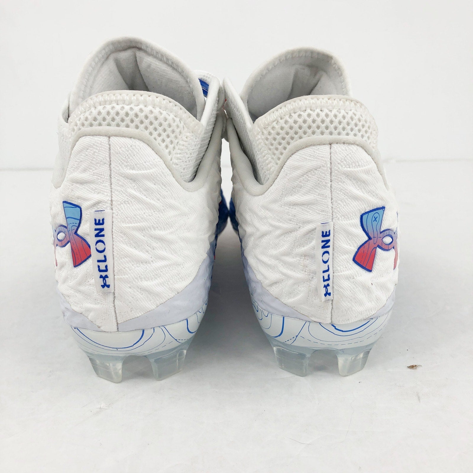 Under Armour Mens Spotlight Clone 4 MC TX Football Cleat Size 12 White Blue NWOB