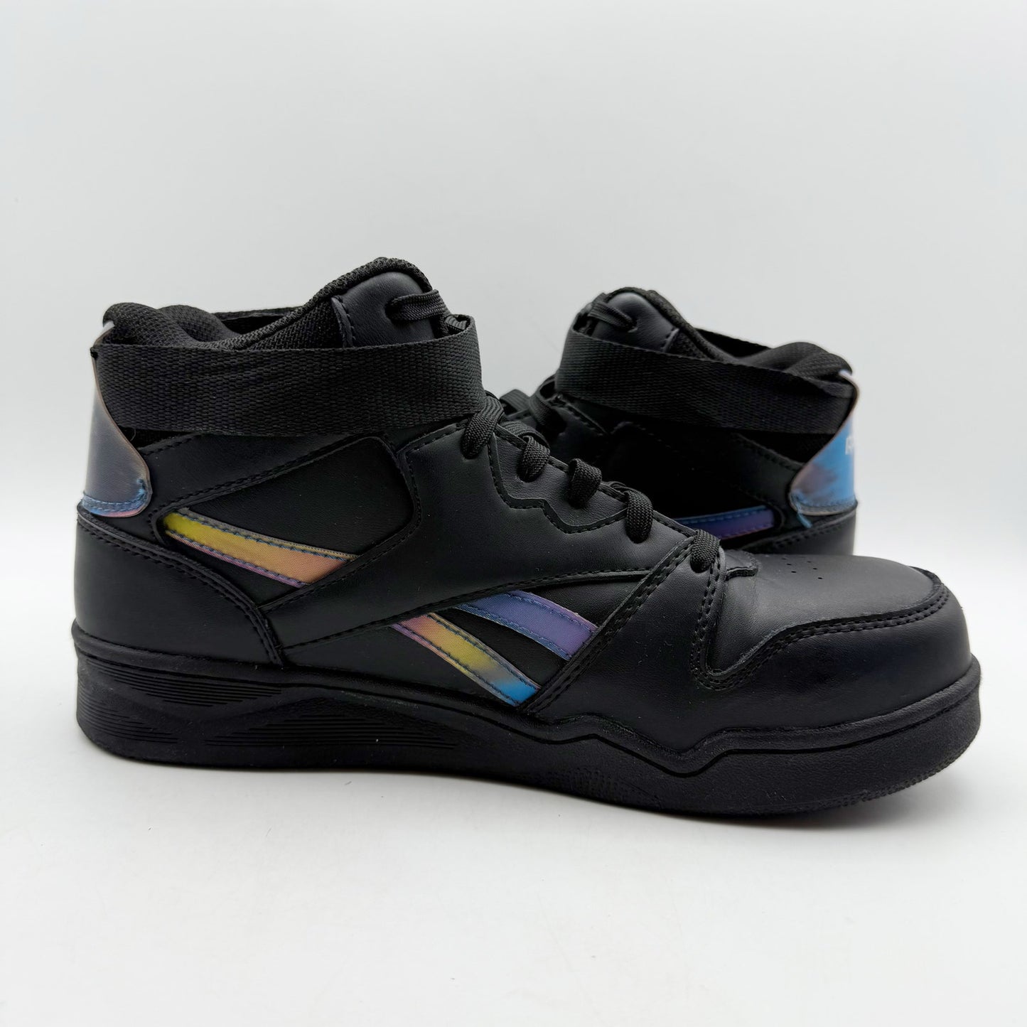 Reebok Womens High Top Work Sneakers 7 WIDE Black Hologram Comp Toe EH SR