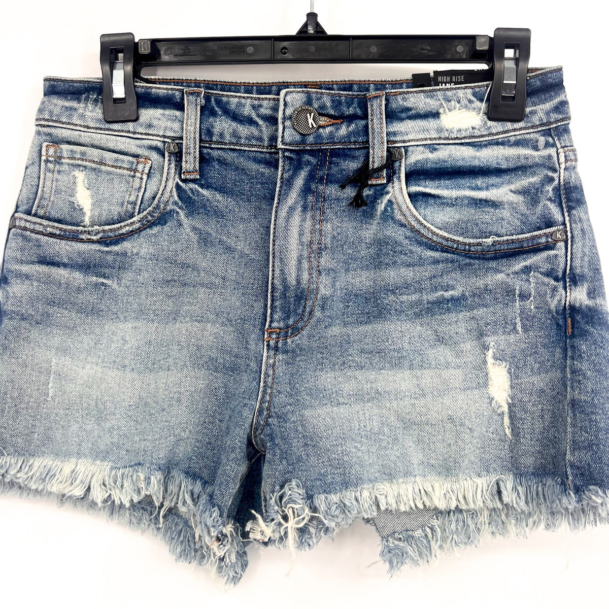 KUT FROM THE KLOTH Jane Jean Shorts Size 0 Proactive Blue Fray Hem NWT