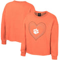 COLOSSEUM Girls Clemson Tigers Audrey Washed Sweatshirt Large Orange NWT