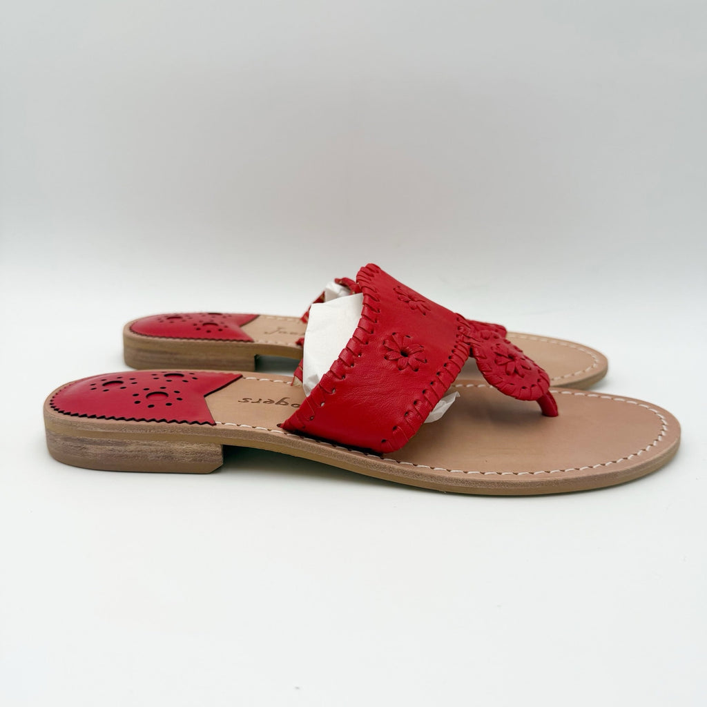 Jack Rogers Womens Jacks Flat Sandals Size 10 M Red Leather NWOB