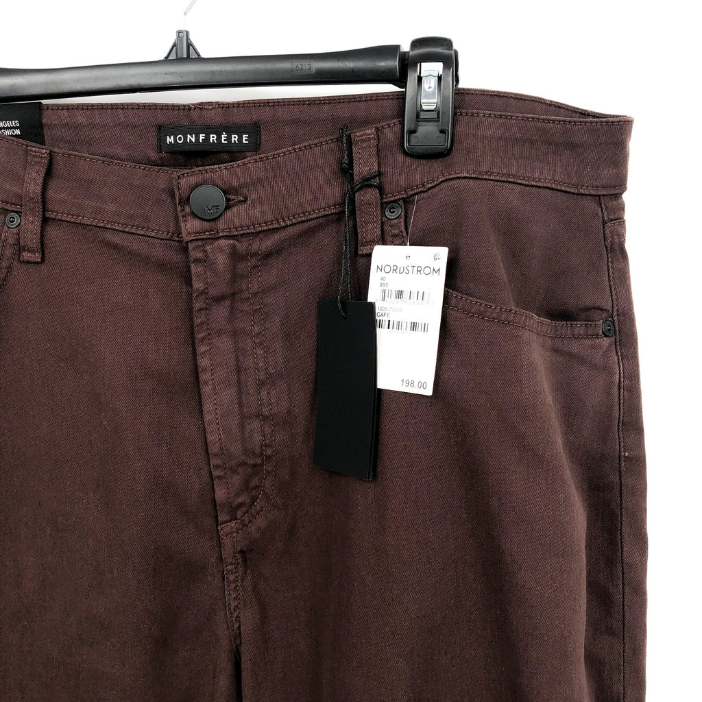 MONFRERE Men's Brando Slim Fit Jeans 40x31 Brown Cafe Straight Parisian Luxe NWT