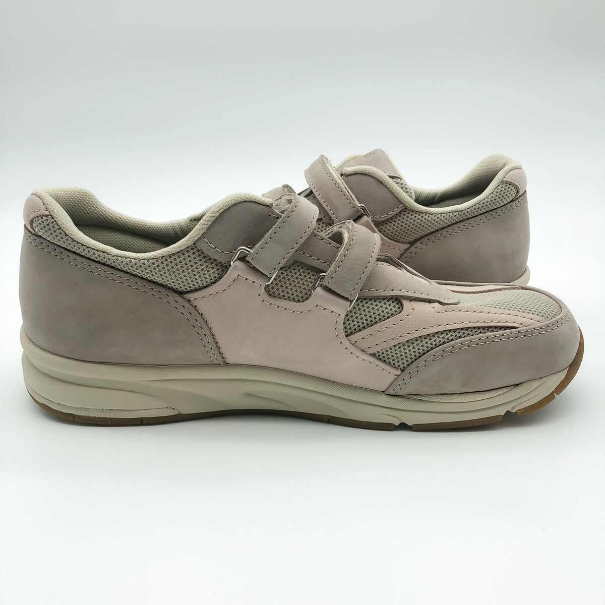 SAS Womens TMV - EZ Strap Sneakers Size 10WW Taupe Pink Leather NIB