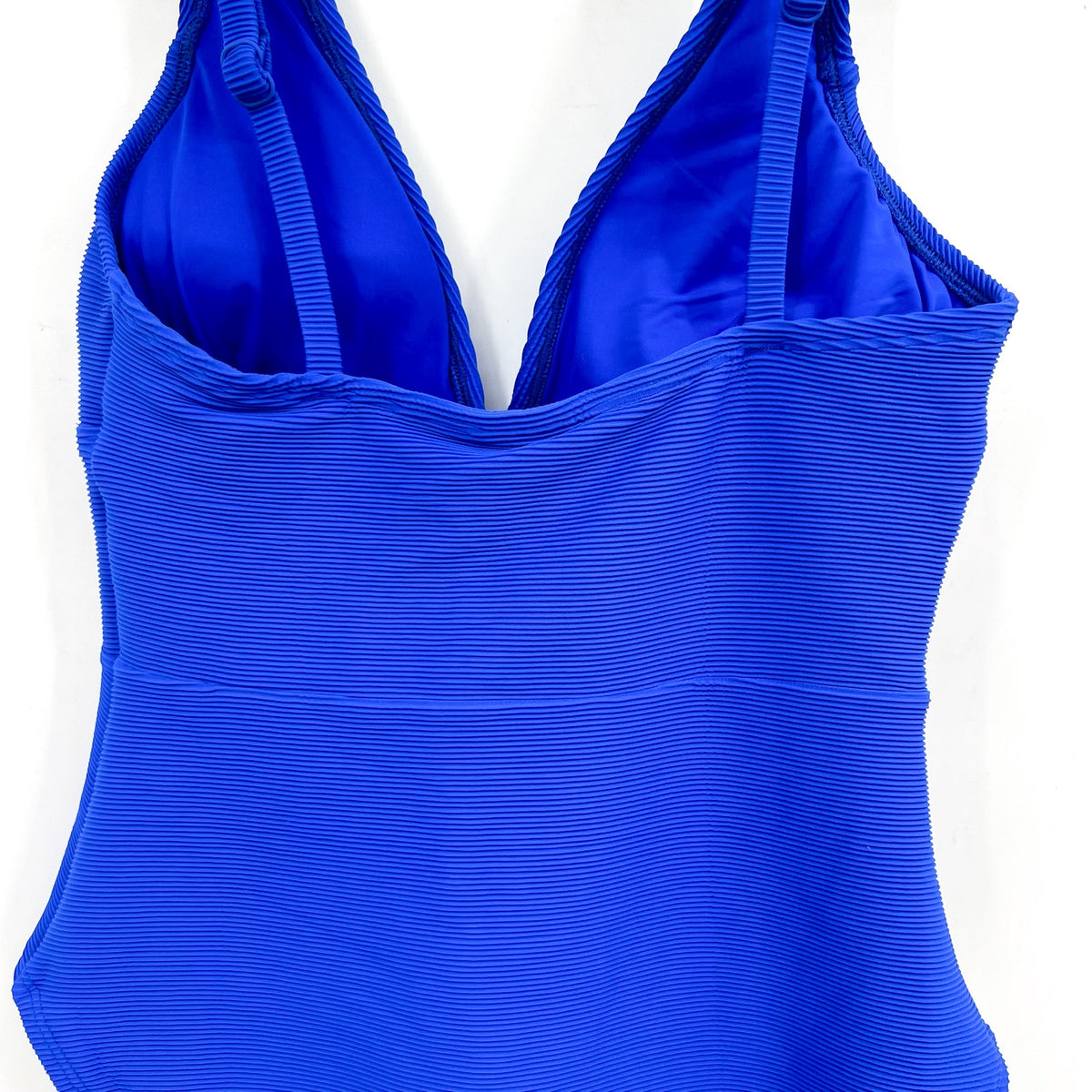 TOMMY BAHAMA Ocean Point One-Piece Swimsuit Size 16 Blue Over-the-Shoulder NWT