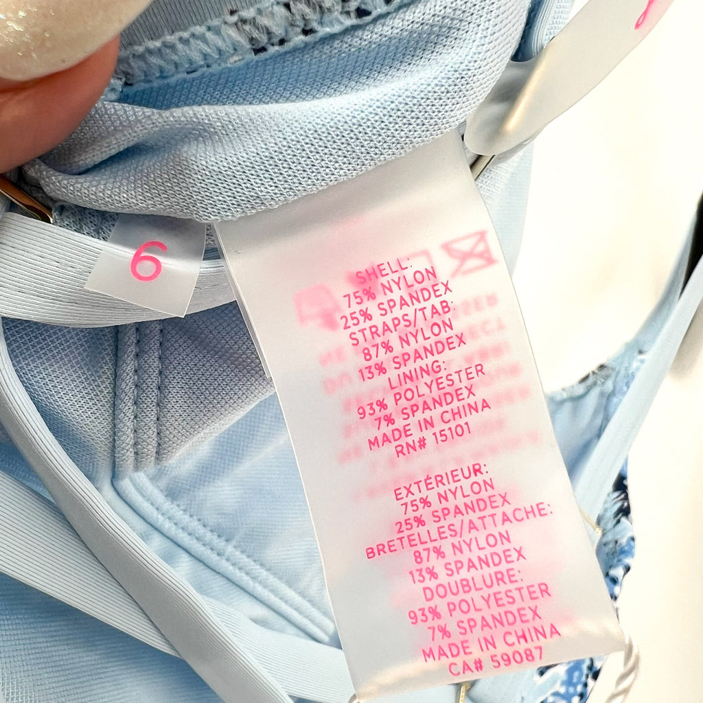 LILLY PULITZER Womens Klynn One-Piece Swimsuit US 6 Blue Just a Little Koi NWT
