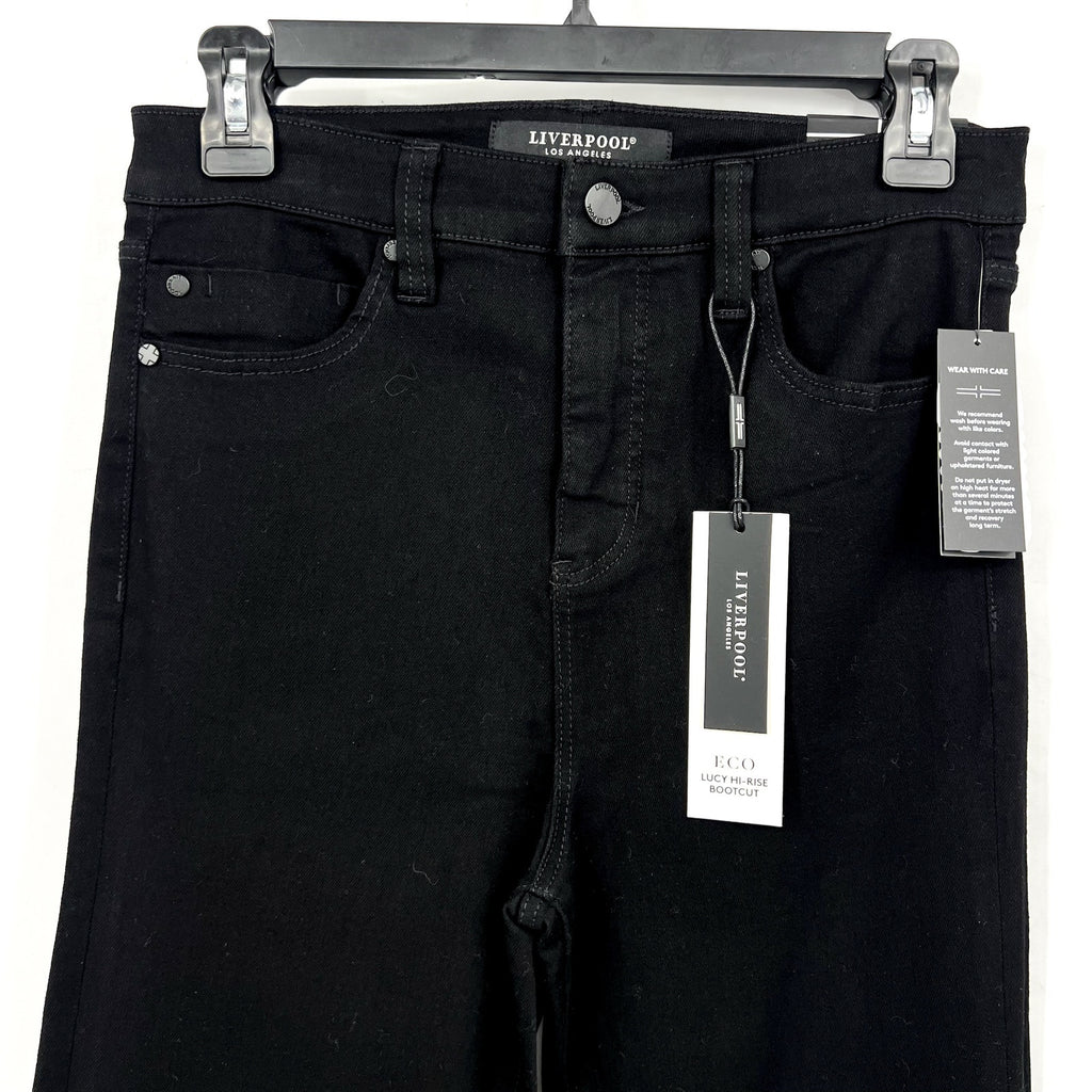 LIVERPOOL Women's Lucy Bootcut Jeans 6/28 Black Rinse High-Rise Stretch NWT
