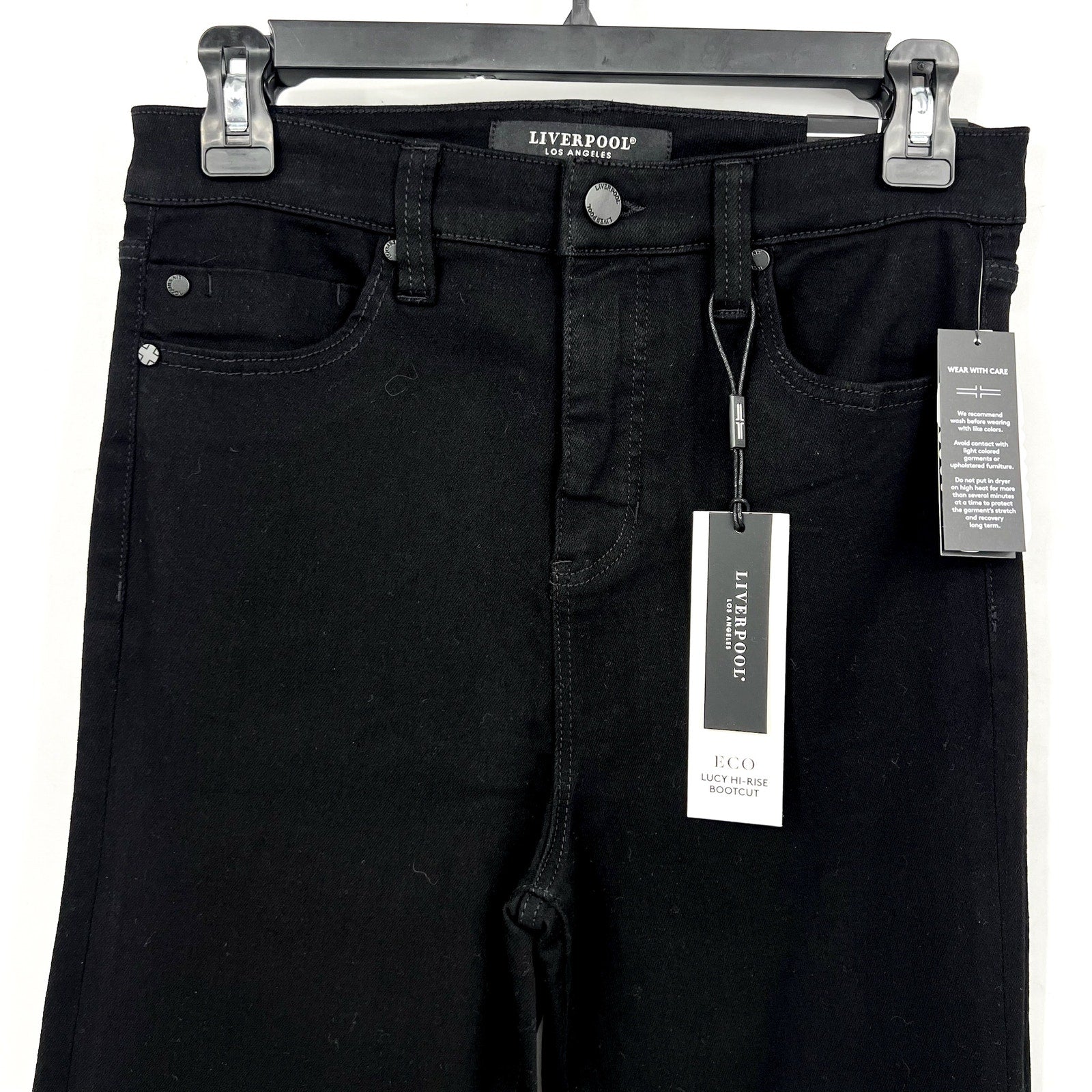 LIVERPOOL Women's Lucy Bootcut Jeans 6/28 Black Rinse High-Rise Stretch NWT