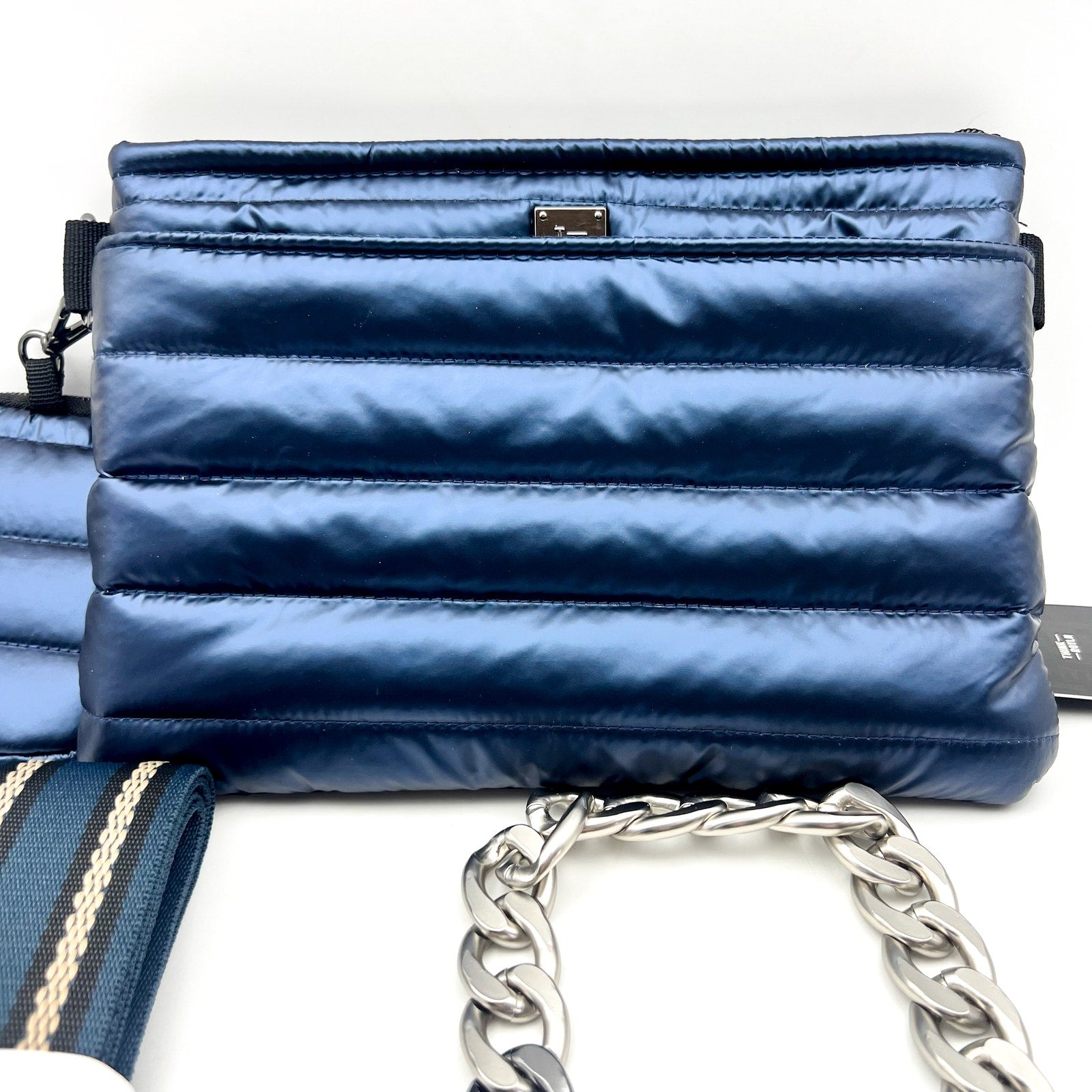THINK ROYLN Downtown Crosswalk Crossbody Bag Blue Pearl Indigo One Size NWT