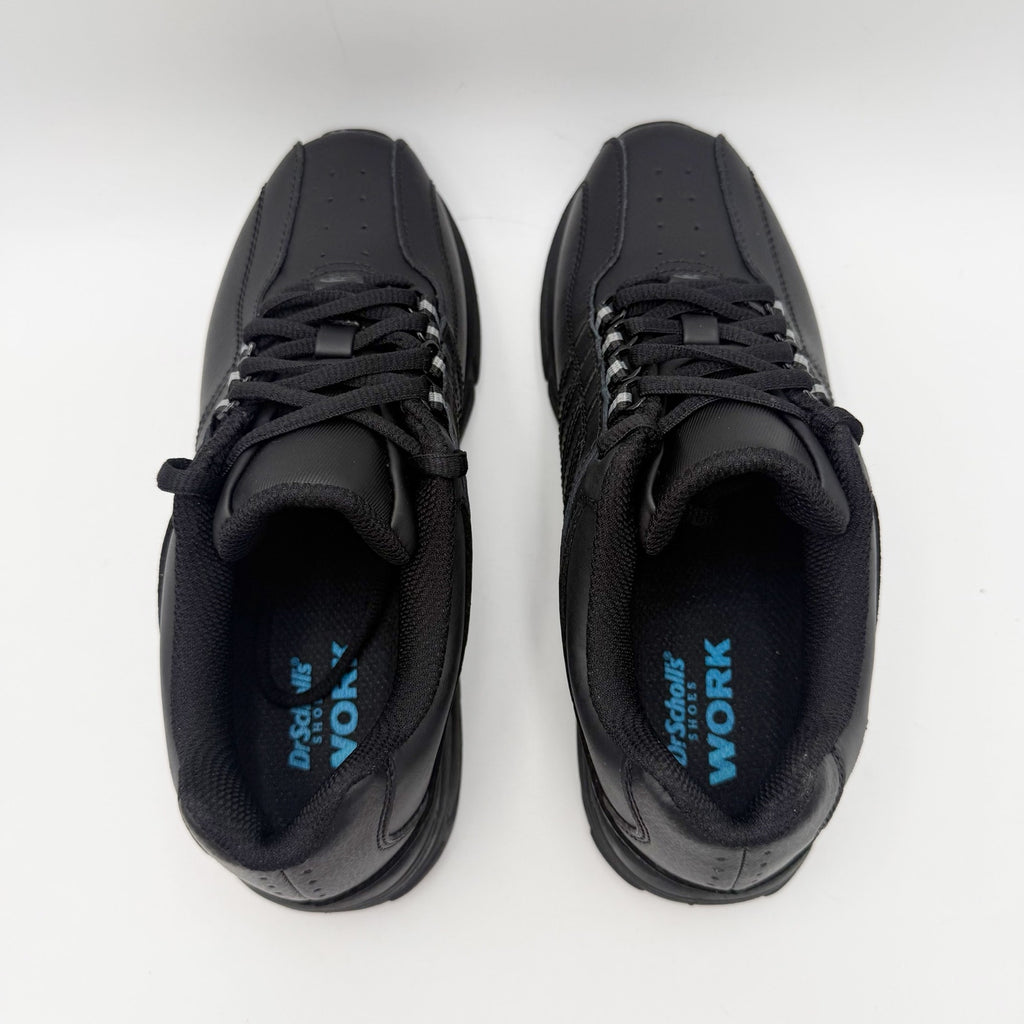 Dr. Scholls Womens Kimberly Work Sneakers Size 6.5 Wide Black Leather SR NIB