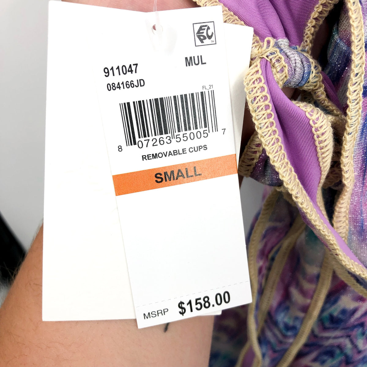 BECCA Women's Standard Tulum One Piece Swimsuit Small Purple Abstract Print NWT