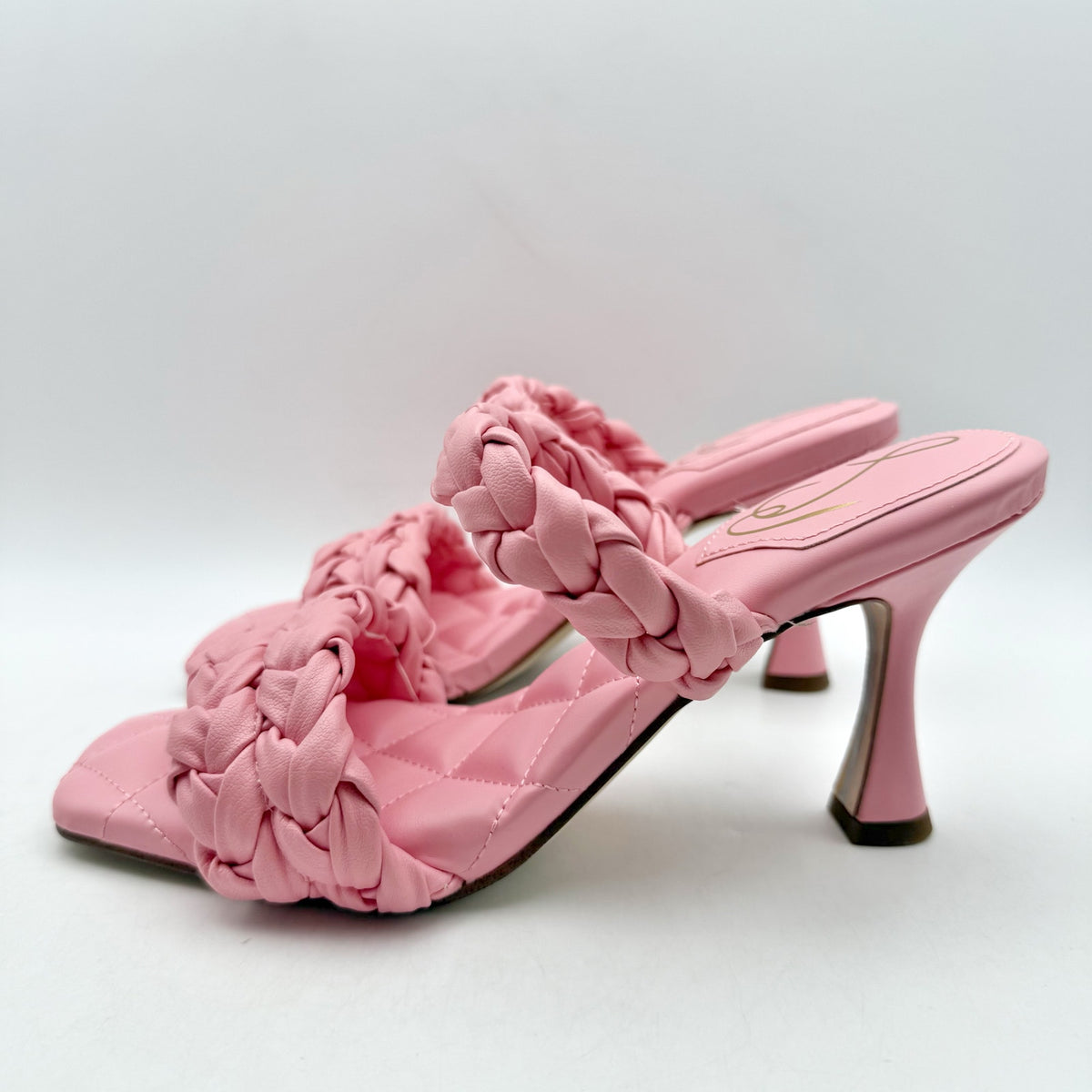 Sam Edelman Womens Meghan Heeled Sandals Size 8 M EU 38 Pink Slip On NIB