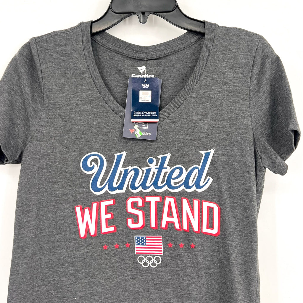 FANATICS Women's USA Victory United Olympics Tshirt Small Gray Charcoal NWT
