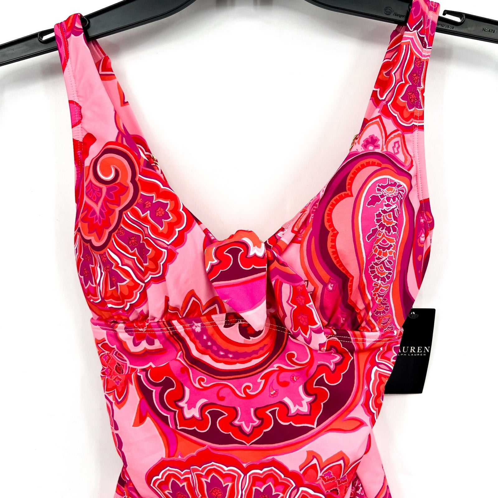 LAUREN RALPH LAUREN Underwire One-Piece Size 4 Pink Provence Paisley NWT