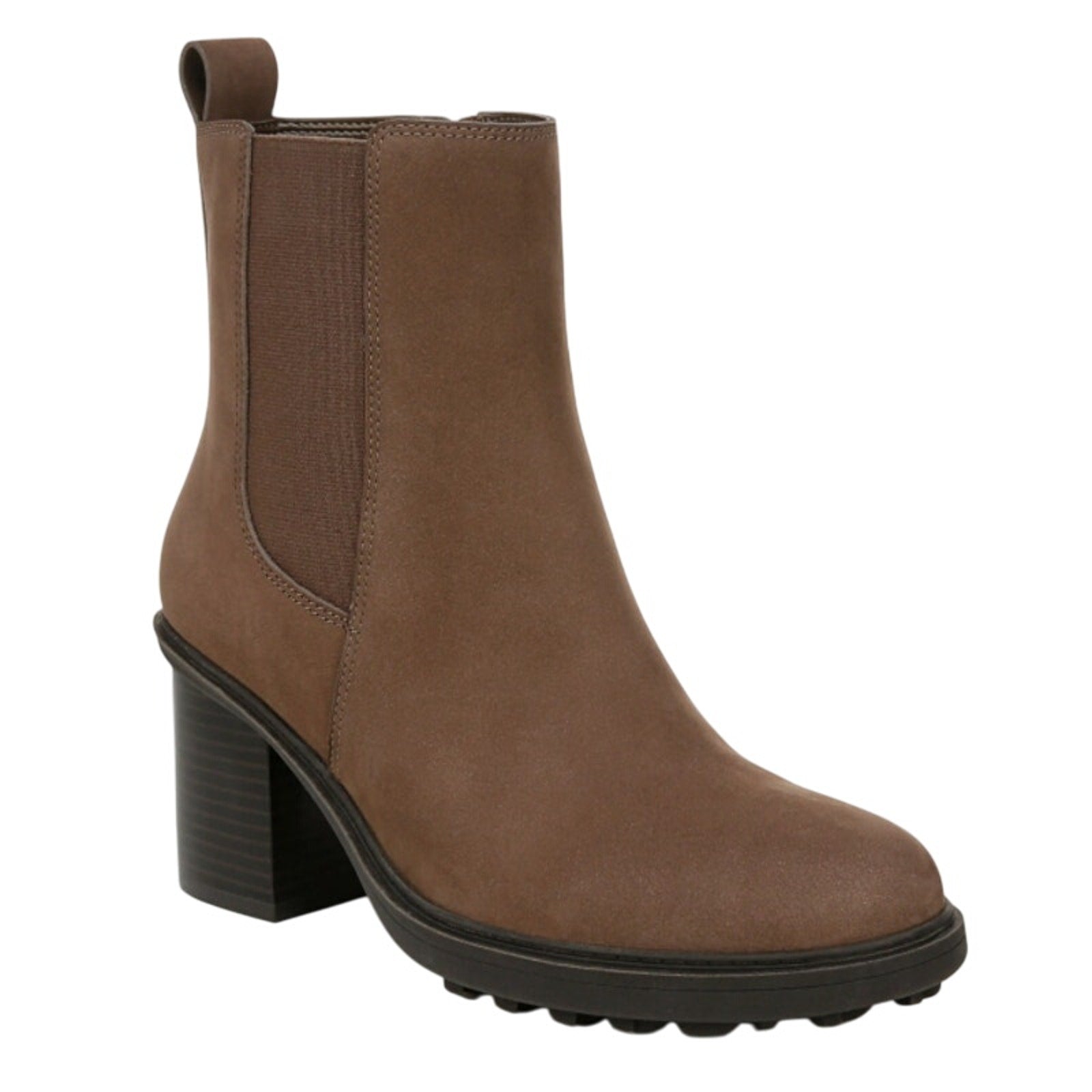 Vionic Womens Truckee Heeled Ankle Booties US 7.5 WIDE Brown Leather WP NIB
