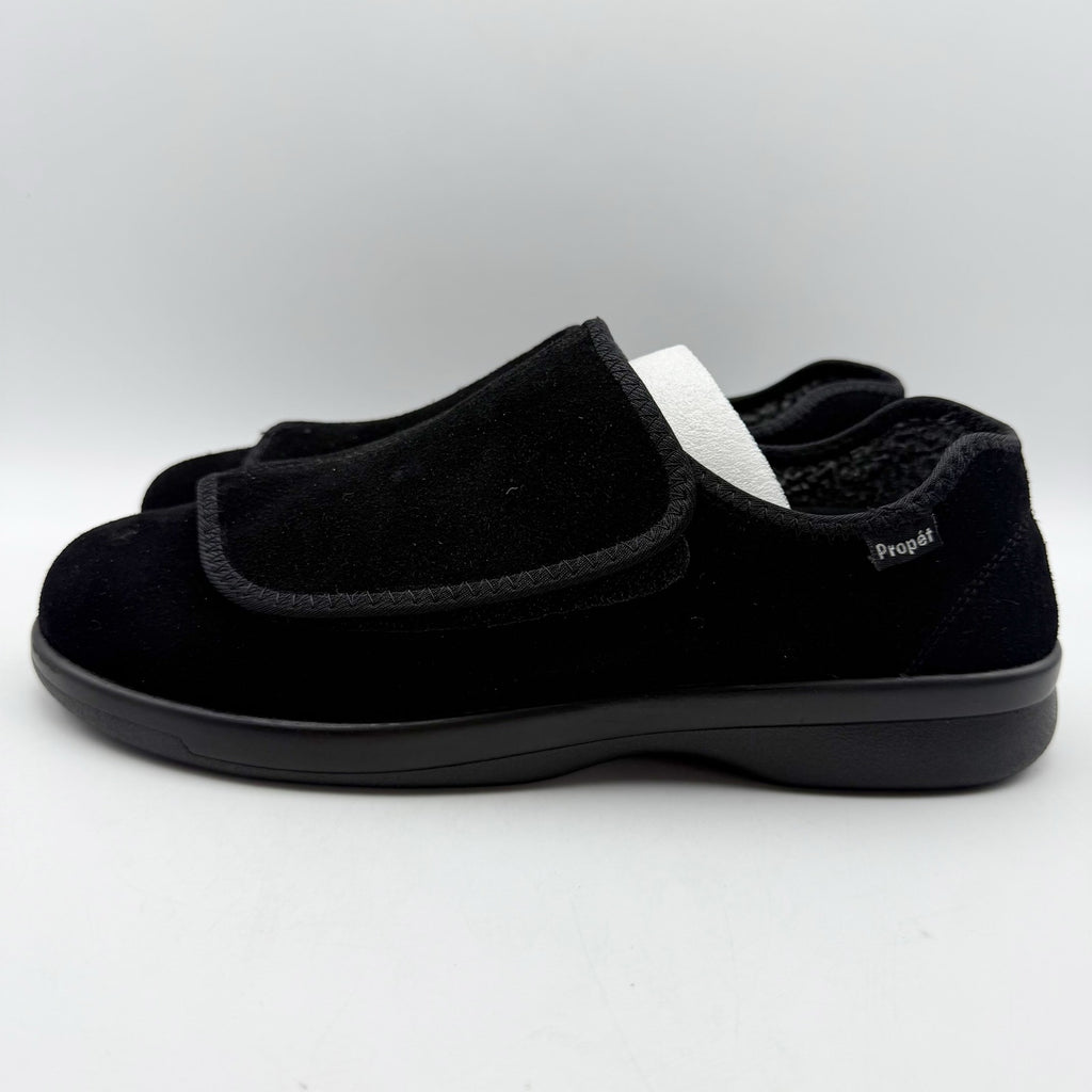 Propet Mens Coleman Slippers Size 9.5 M EU 42.5 Black Suede NIB