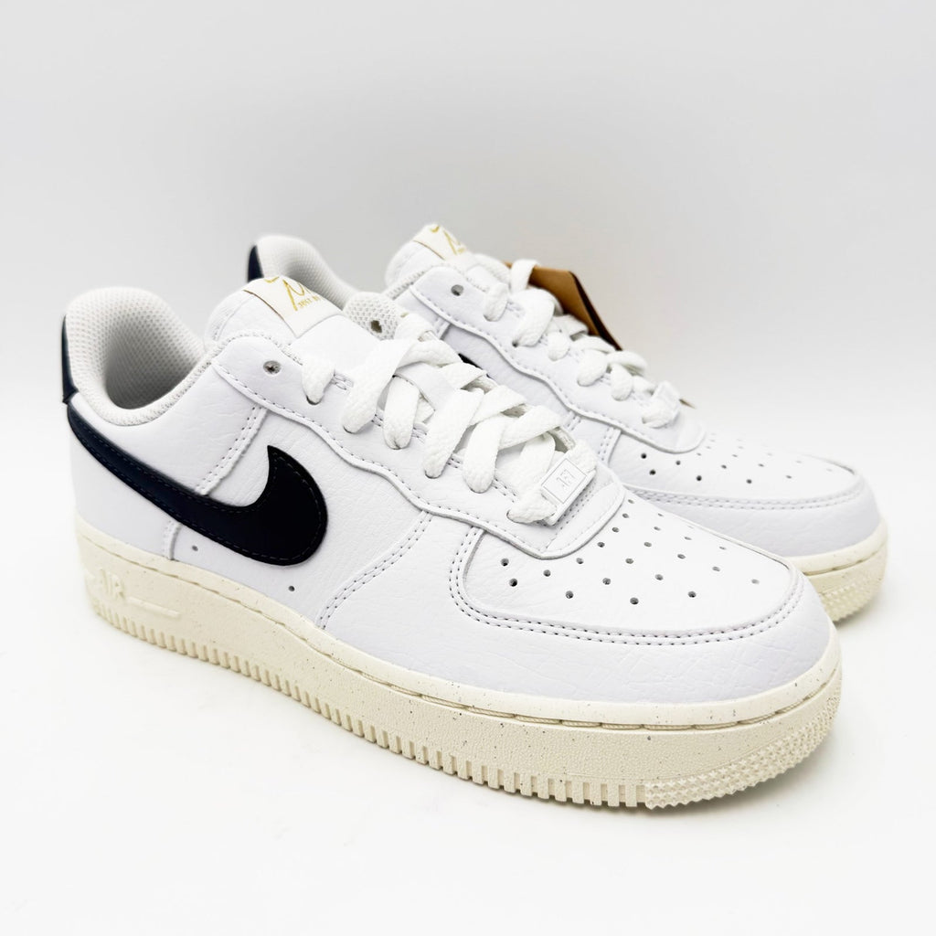 Nike Womens Air Force 1 07 Next Nature Sneakers Size 5.5 White Navy Blue NWT