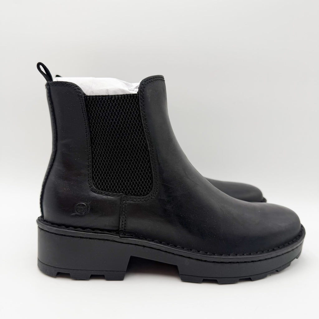 BORN Womens Verona Chelsea Ankle Boots Size 6.5 M EU 37 Black Leather NIB