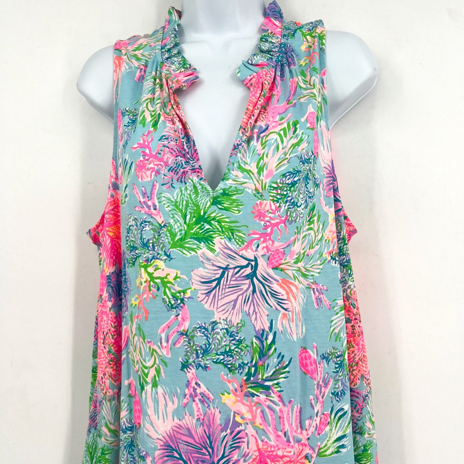 LILLY PULITZER Womens Malone Dress XL Cay to My Heart Blue Celestial Blue NWT