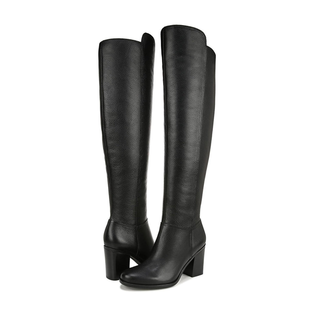 Naturalizer Womens Kyrie Knee High Boots Size 7 M Wide Calf Black Leather NIB