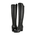 Naturalizer Womens Kyrie Knee High Boots Size 7 M Wide Calf Black Leather NIB