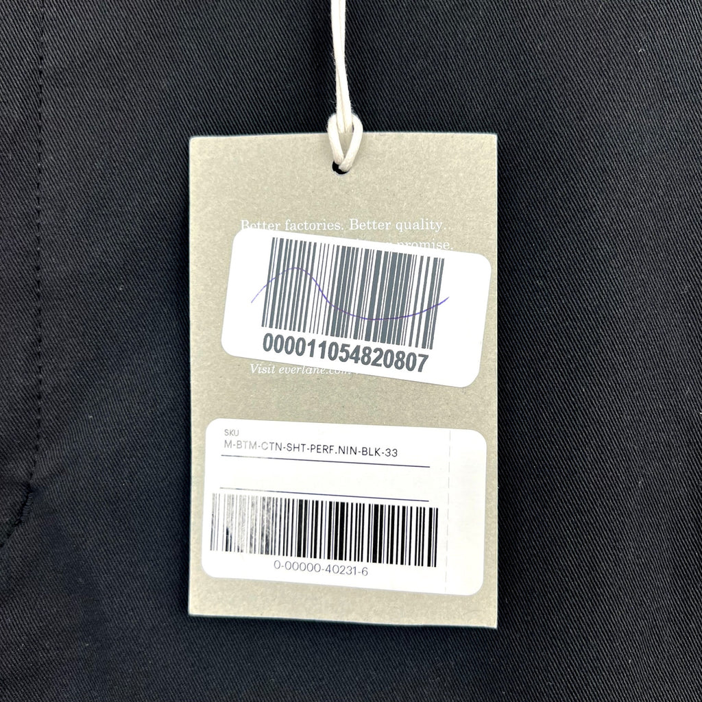 EVERLANE Men's The 9" Performance Chino Shorts Size 33 Black NWT