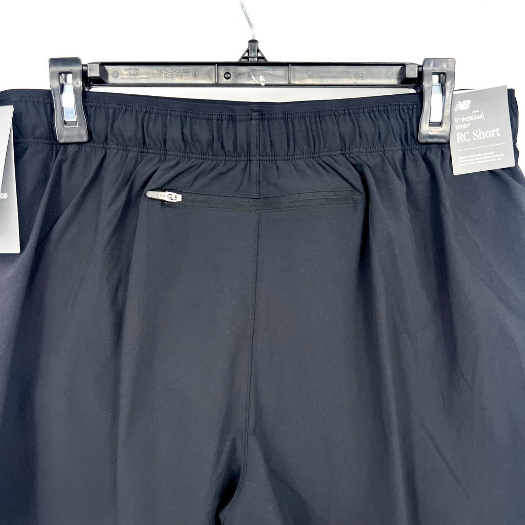 NEW BALANCE Mens Running RC Shorts Large Black  5" Inseam NWT