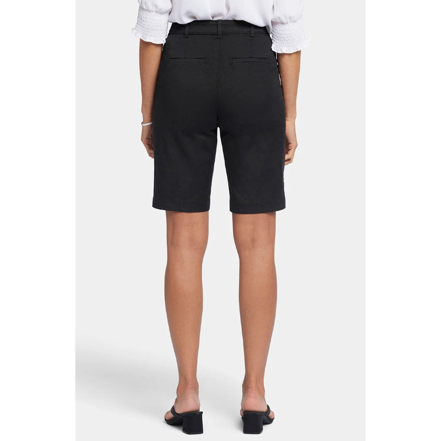 NYDJ Women's Bermuda Shorts Size 12 Black Stretch Twill Knee Length NWT