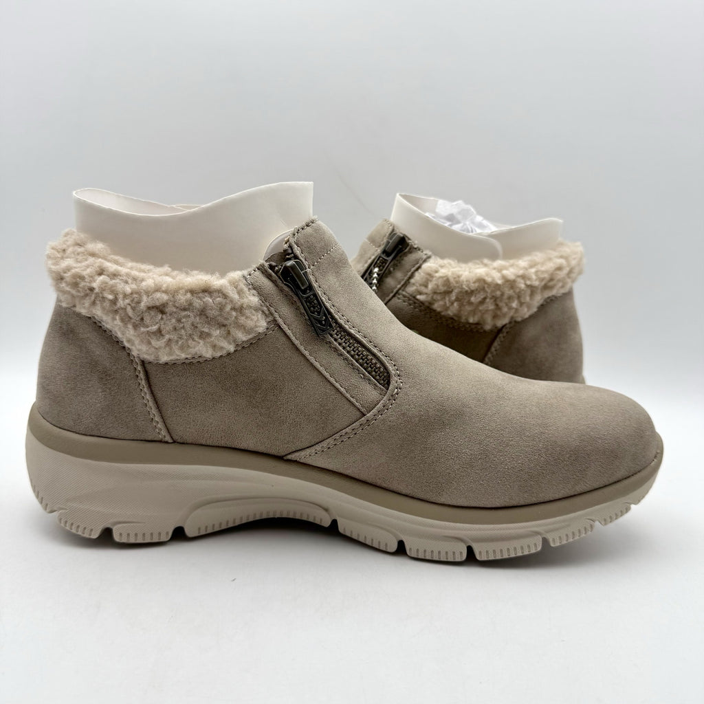 Skechers Womens Easy Going Ankle Boots Size 10 Grey Water Repellent Lined NIB