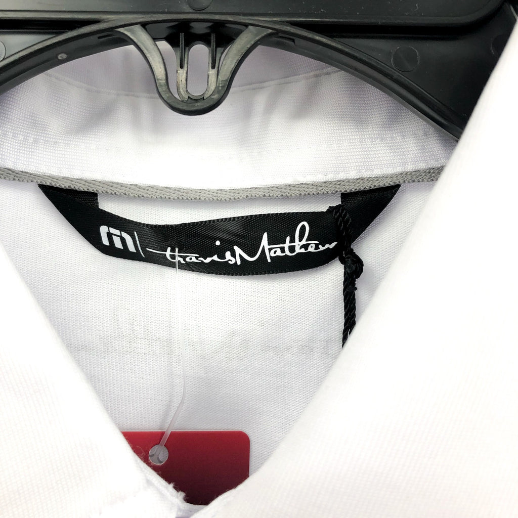 TRAVIS MATHEW Men's The Zinna Polo Shirt Small White Los Angeles Dodgers NWT