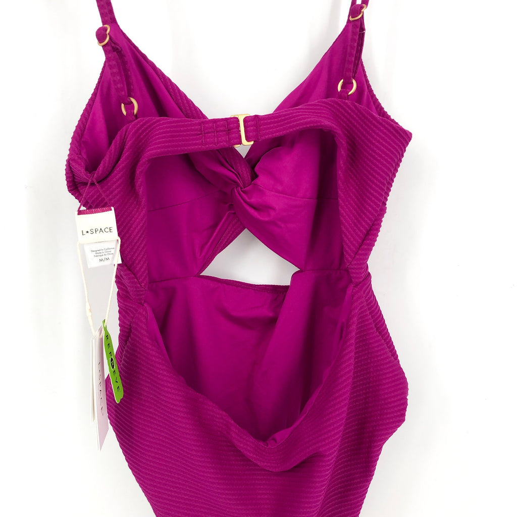 L*SPACE Women's Kyslee One Piece Swimsuit Medium Pink Berry Eco Chic Repreve NWT