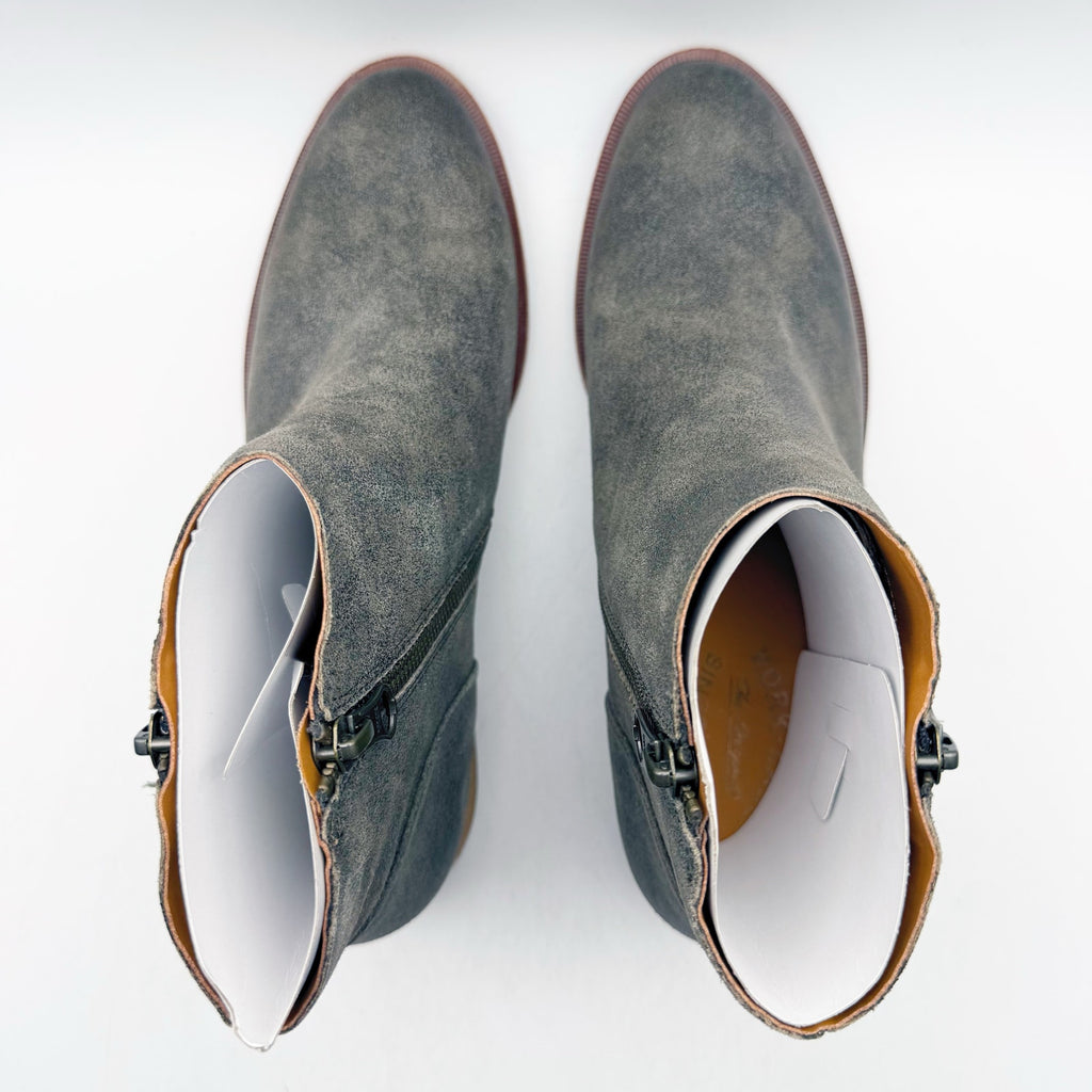 Kork-Ease Womens Riley Ankle Boots Size 7.5 Grey Taupe Leather Booties NIB