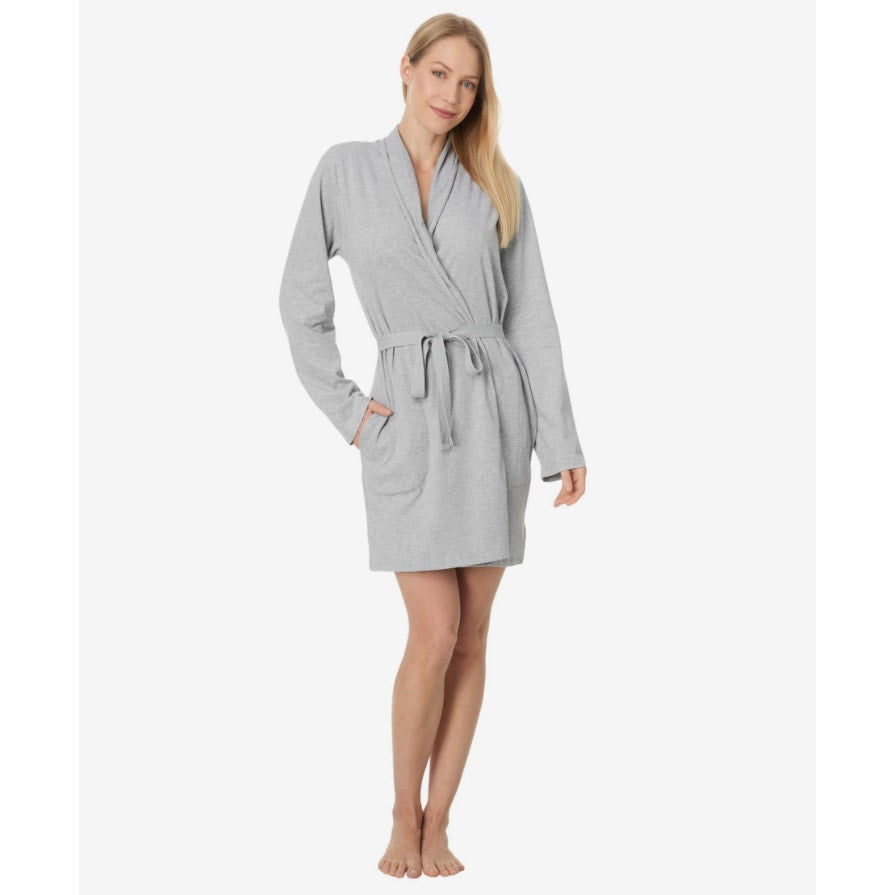 NATURAL SKIN ORGANICS Women's Juliana Robe Large Heather Grey Cotton NWT