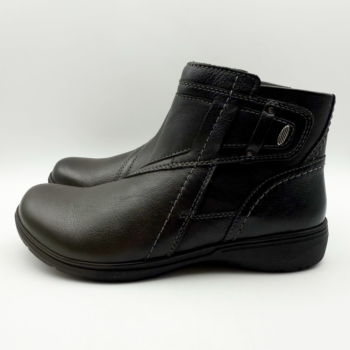 Clarks Womens Carleigh Style Ankle Booties US 9.5 M EU 41 Black Leather NIB