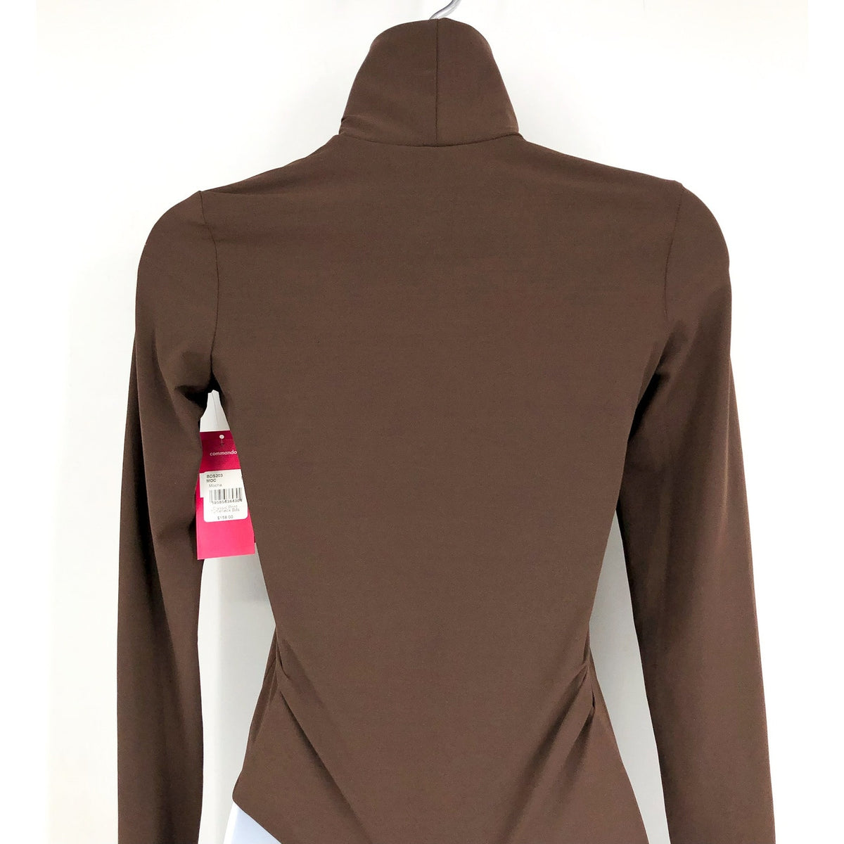 COMMANDO Women's Turtleneck Bodysuit Small Brown Long Sleeve Thumbholes NWT