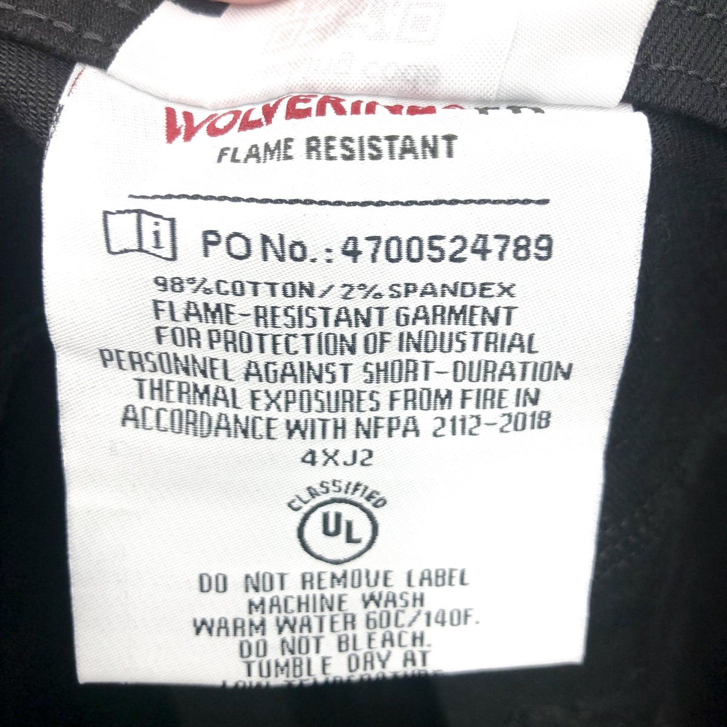 WOLVERINE Women's FR Flame Resistant Straight Jeans Size 14 Black Stretch NWT