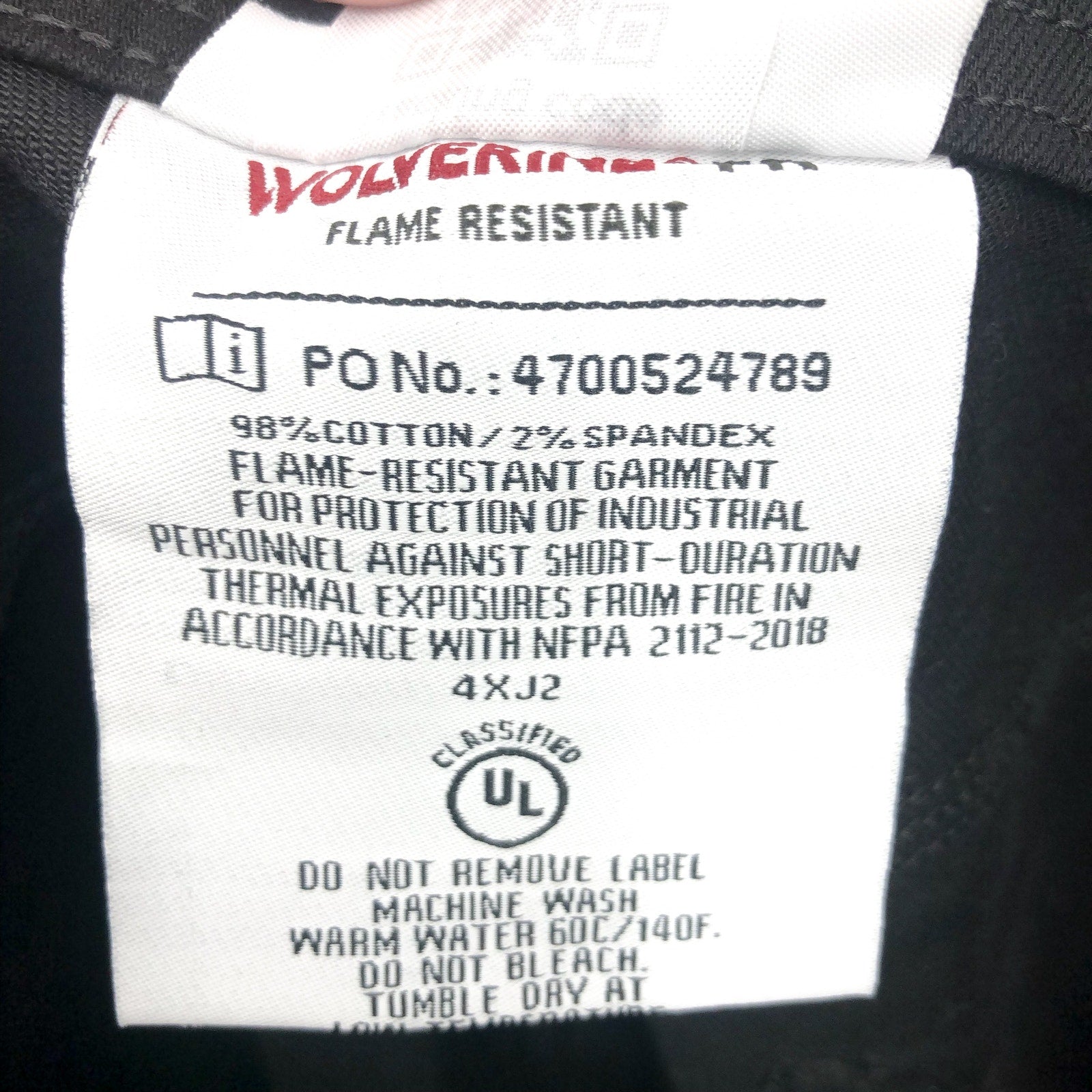 WOLVERINE Women's FR Flame Resistant Straight Jeans Size 14 Black Stretch NWT