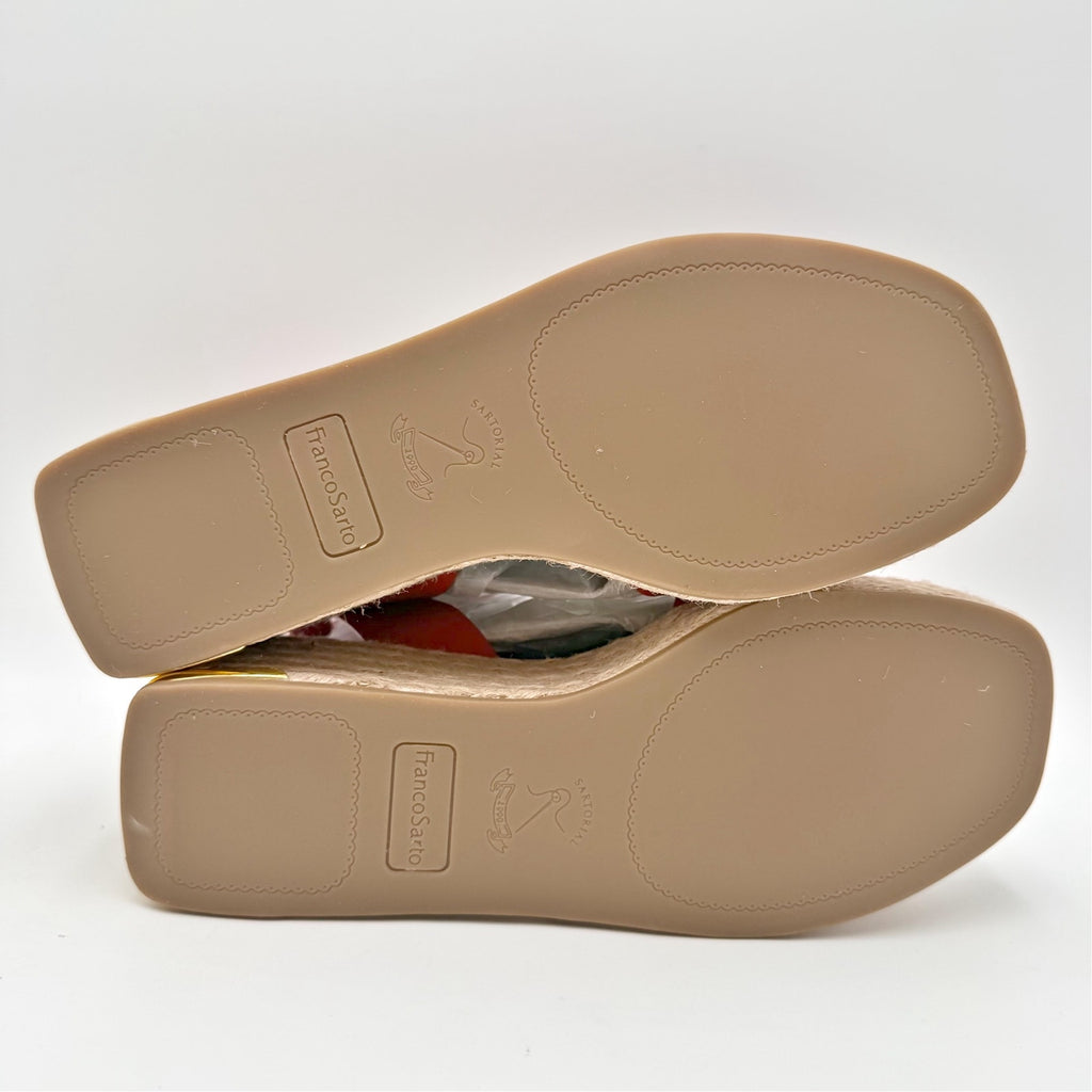 FRANCO Sarto Womens Tiffany Platform Espadrille Sandals Size 9 M Red Leather NIB