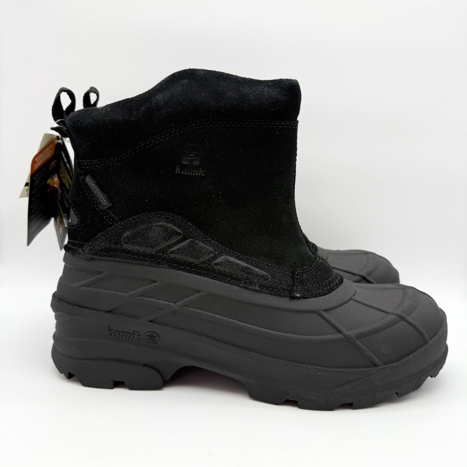 Kamik Mens Champlain 3 Winter Boot US 12 EU 45 Black Suede Waterproof NIB