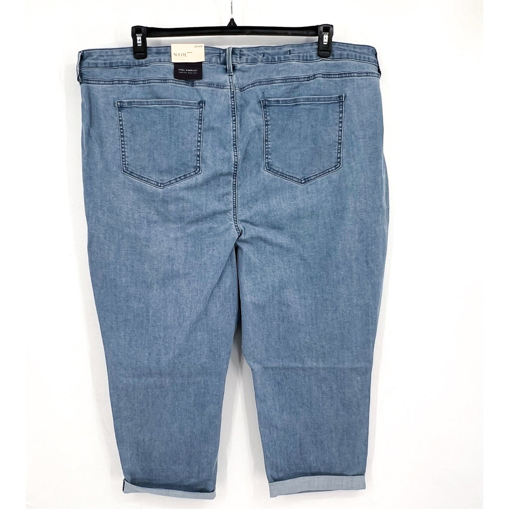 NYDJ Womens Margot Girlfriend Jeans Size 26W PETITE Kingston Blue NWT